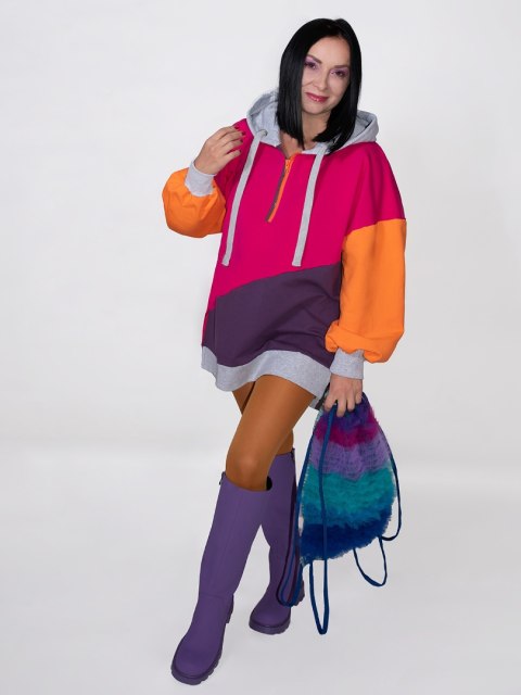 BLUZA KOLOROWA Z KAPTUREM B BLUZA KOLOROWA Z KAPTUREM B