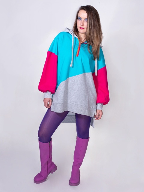 BLUZA KOLOROWA Z KAPTUREM D BLUZA KOLOROWA Z KAPTUREM D