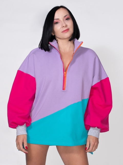 BLUZA KOLOROWA ZE STÓJKĄ E BLUZA KOLOROWA ZE STÓJKĄ E