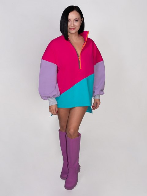 BLUZA KOLOROWA ZE STÓJKĄ F BLUZA KOLOROWA ZE STÓJKĄ F