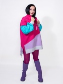 BLUZA KOLOROWA ZE STÓJKĄ I ŚCIĄGACZEM A