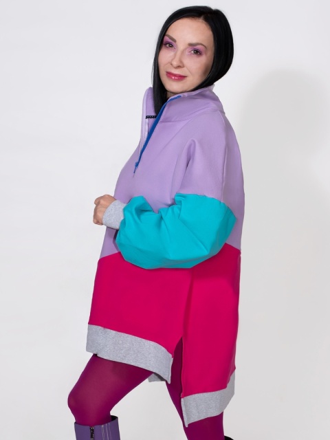BLUZA KOLOROWA ZE STÓJKĄ I ŚCIĄGACZEM B BLUZA KOLOROWA ZE STÓJKĄ I ŚCIĄGACZEM B