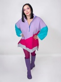 BLUZA KOLOROWA ZE STÓJKĄ I ŚCIĄGACZEM B