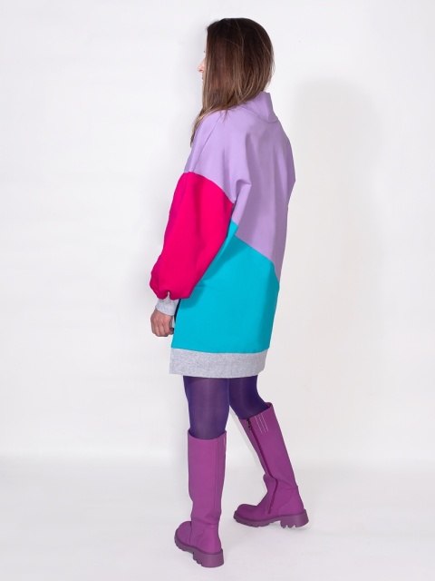 BLUZA KOLOROWA ZE STÓJKĄ I ŚCIĄGACZEM E BLUZA KOLOROWA ZE STÓJKĄ I ŚCIĄGACZEM E