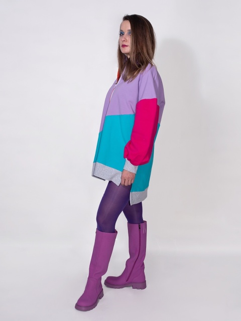 BLUZA KOLOROWA ZE STÓJKĄ I ŚCIĄGACZEM E BLUZA KOLOROWA ZE STÓJKĄ I ŚCIĄGACZEM E