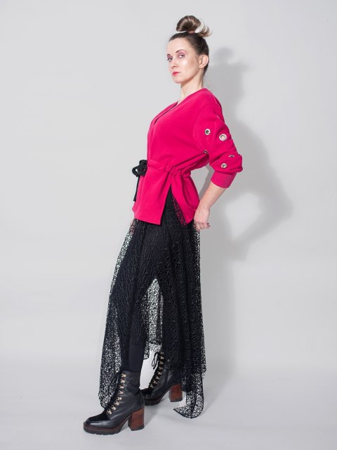BLUZA Z TUNELEM PINK BLUZA Z TUNELEM PINK