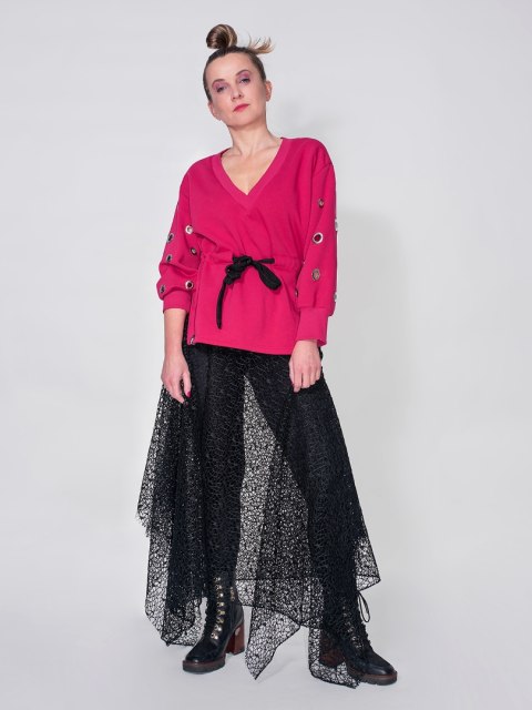 BLUZA Z TUNELEM PINK BLUZA Z TUNELEM PINK