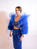 STRUKTURALNY TOP "BLUE" ZE SPÓDNICĄ